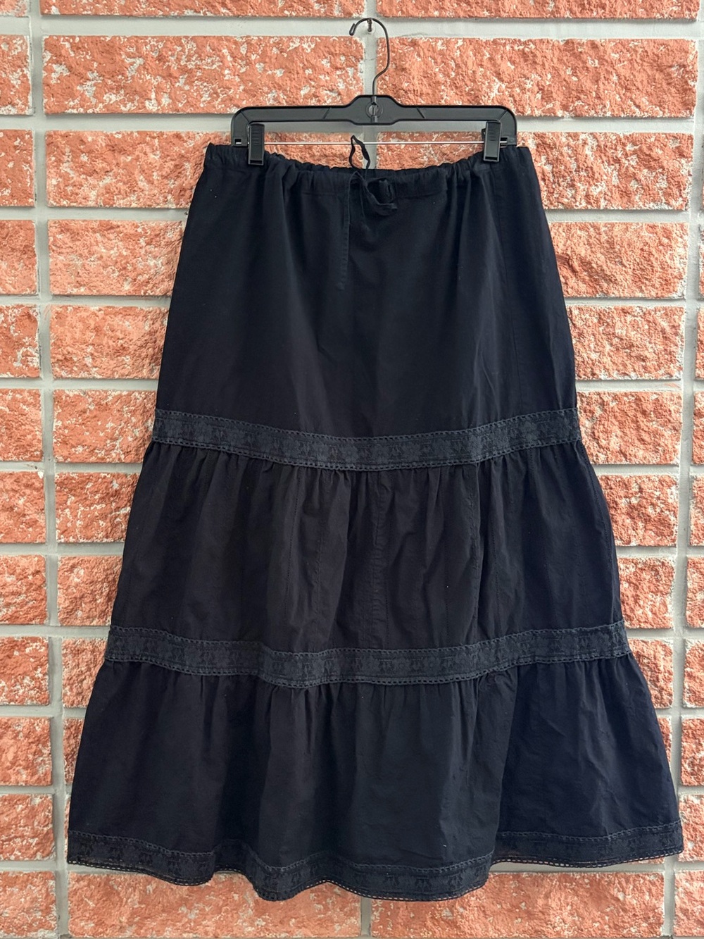 St. John's Bay Black Tiered A-Line Skirt